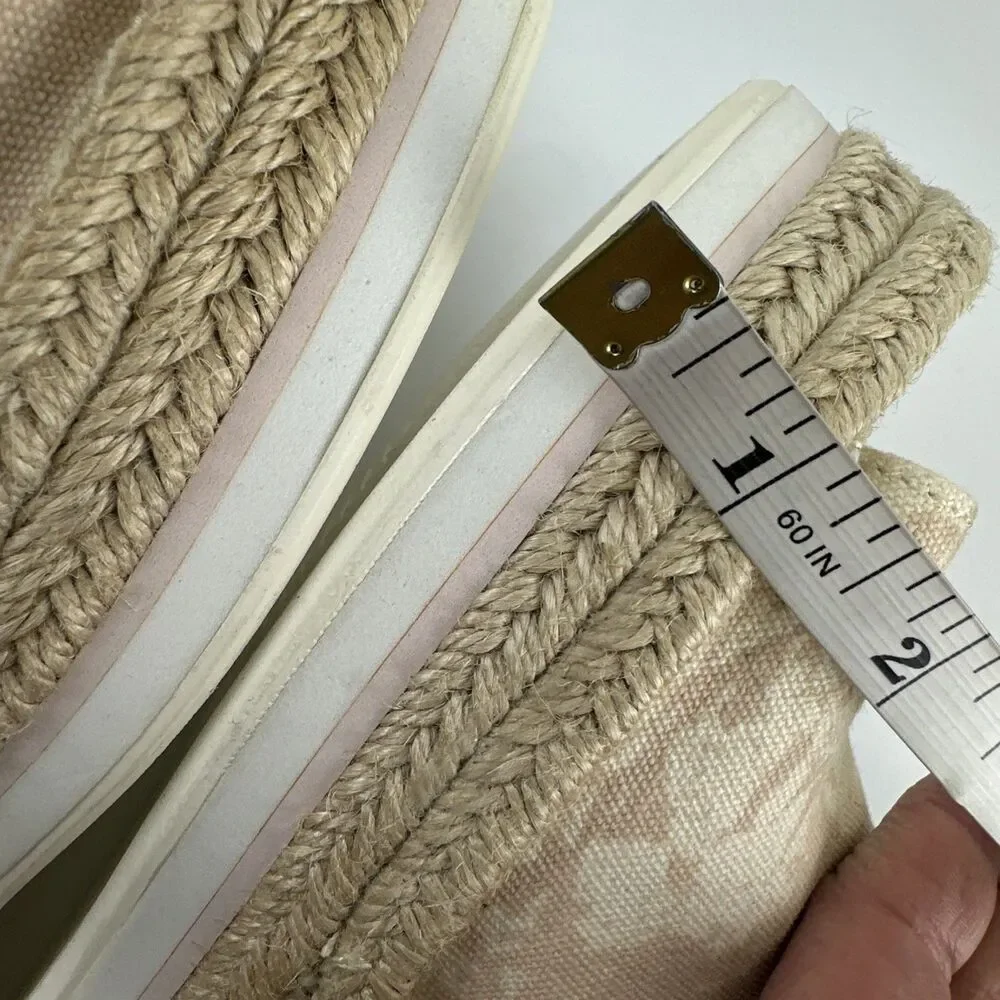 Toms‎ Monica Wedge Espadrille Pink Canvas Slingback Buckle 1001824 Womens 11